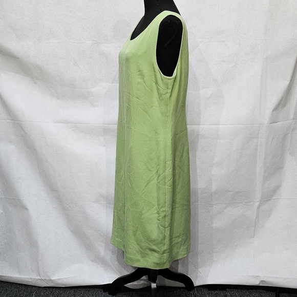 Rena Rowan 100% Silk Lime Green Sheath Dress Size 16 - Picture 4 of 7